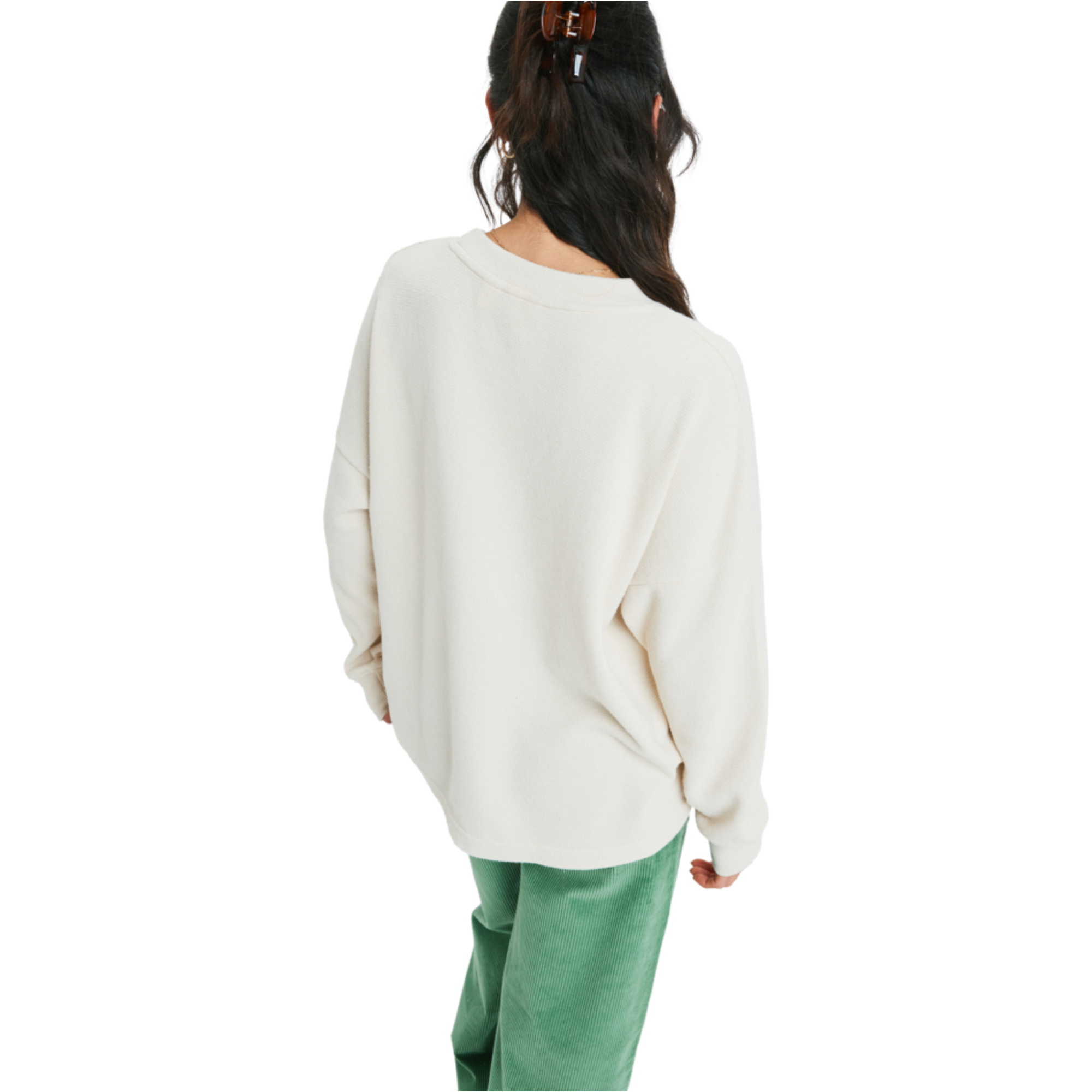 2025 Roxy Womens Eastside Midweight Long Sleeve T-Shirt ERJKT04357 - Parchment
